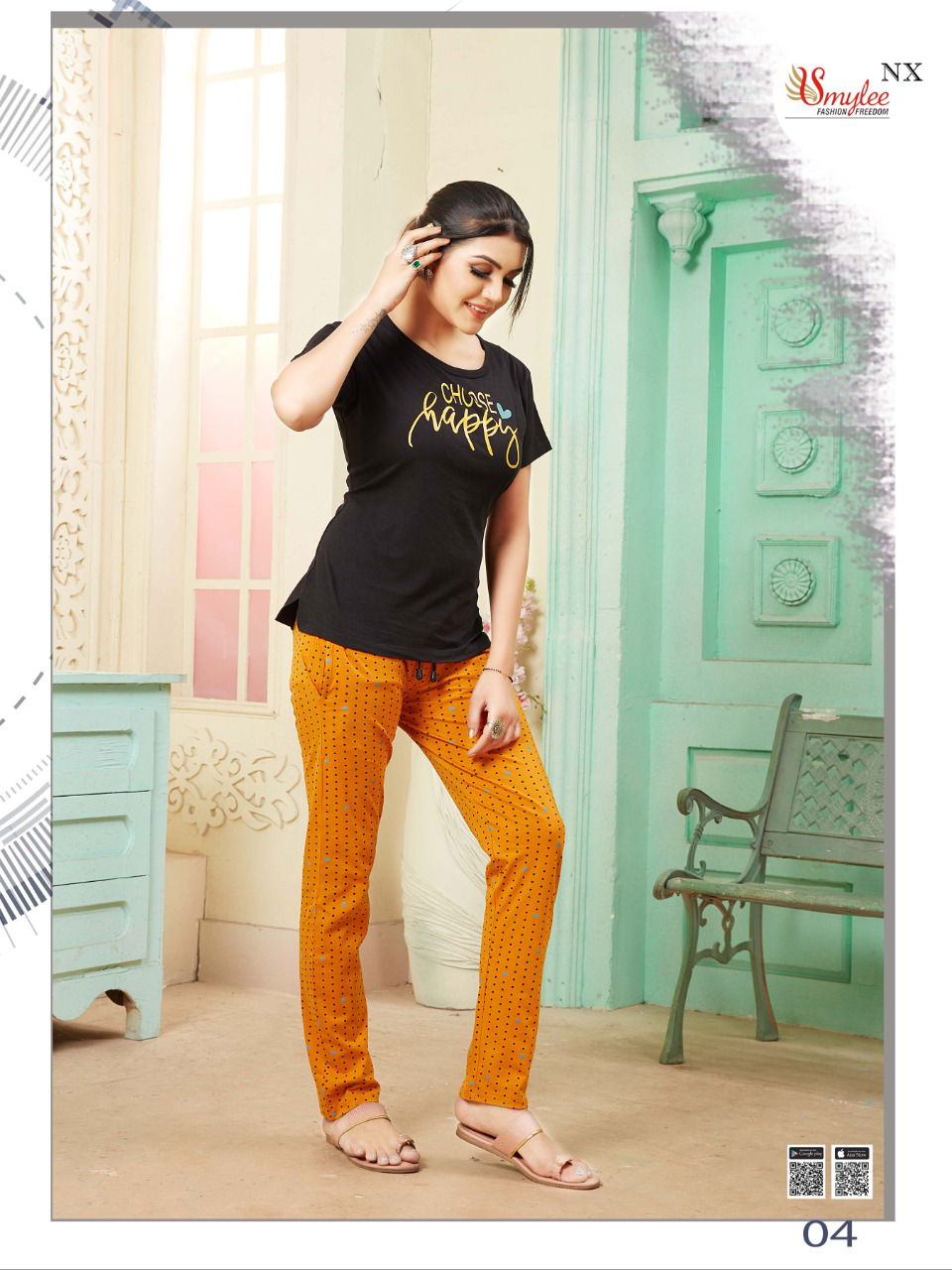 Smylee Latest Fancy Hot Shot Print Sinker Hosiery Night Suits Collection